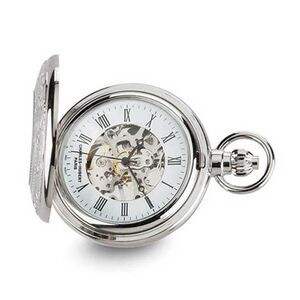 Charles Hubert Chrome Finish Brass Window Cover Pocket Watch
